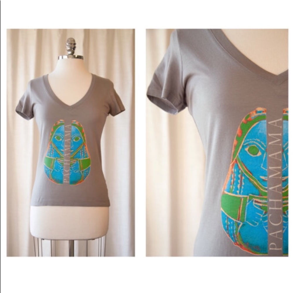 Grey Graphic Print Ethnic Pachamama Tee Tshirt
